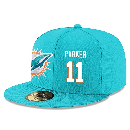 NFL Miami Dolphins #11 DeVante Parker Stitched Snapback Adjustable Player Hat - Aqua Green/White